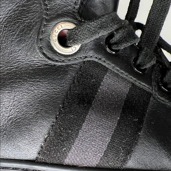 Gucci Mens Viaggio Black High-Top Sneakers Trainers - Picture 9 of 11